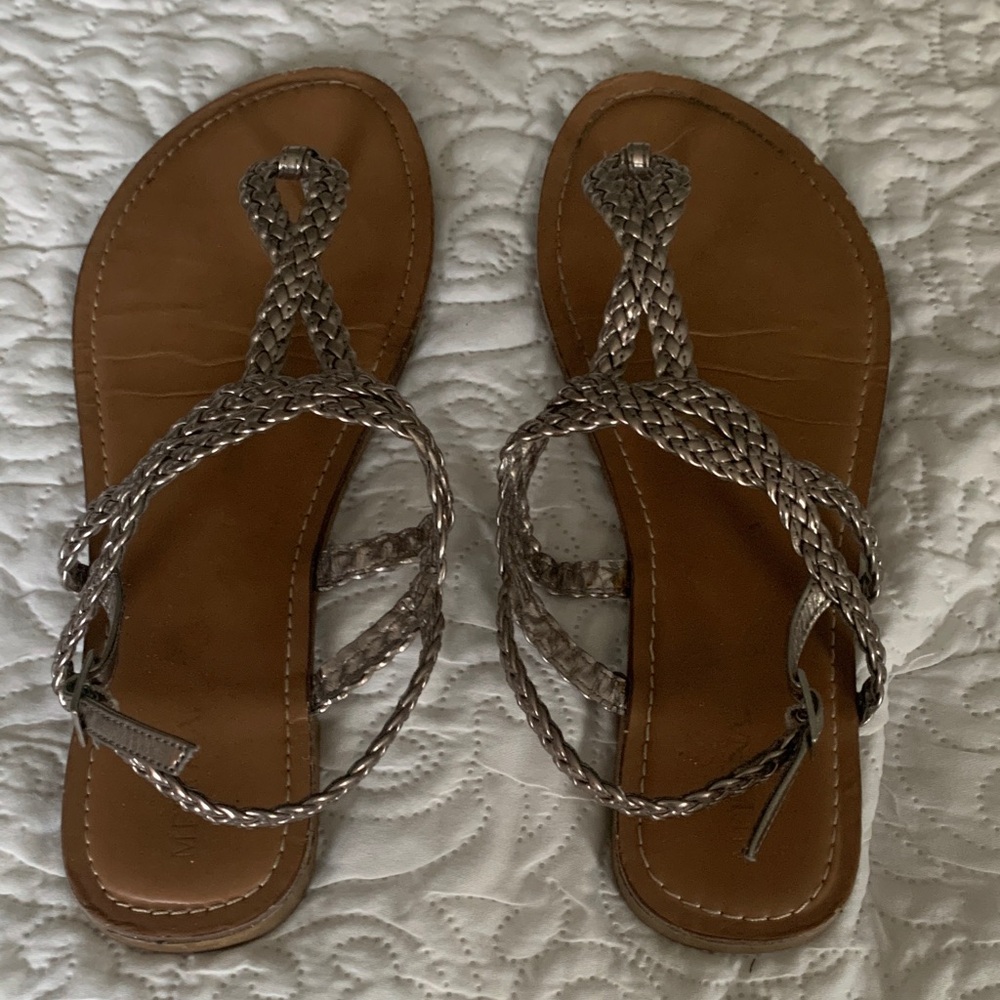 Merona Braided Tan and Silver Sandals